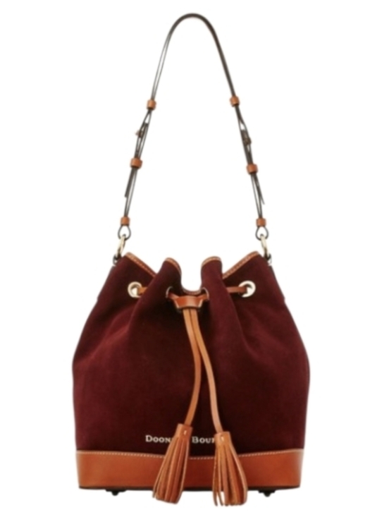 Dooney & Bourke Handbags - Dooney & Bourke Suede Drawstring Crossbody/Shoulder Bucket Bag In EUC